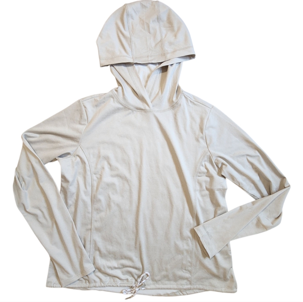 Avalanche Cream Hooded Long Sleeve Top Large